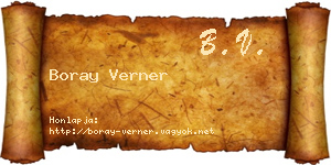 Boray Verner névjegykártya